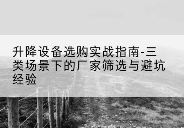 武定移动式升降机厂家推荐-升降设备选购实战指南-三类场景下的厂家筛选与避坑经验